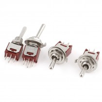4Pcs AC 250V 1.5A SPDT 3 Pin ON/OFF/ON Latching Control Toggle Switches