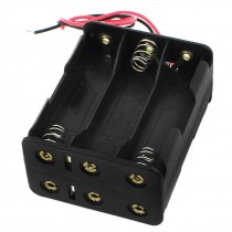 Dual Side 2-Wire Spring Loaded 6 x 1.5V AA Batteries Holder Case