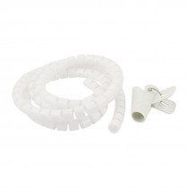 15mm x 1.5 Meter Spiral Wrapping Band Cable Organizer Wrap w Wire Clip