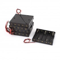 5Pcs Black Plastic Battery Holders Cases Boxes for 5 x 1.5V AAA Batteries