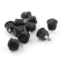 10 Pcs AC 250V/125V 6A/10A SPDT ON/OFF/ON Snap in Boat Rocker Switch