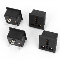 AU EU UK US AC 250V 13A 3 Pin Panel Mounting Power Socket 4 Pcs