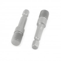 2pcs 3 8" Male Thread Hex Shank Electric Drill Chuck Adapter Gray
