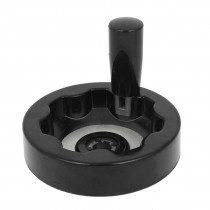 Industrial 12mm x 95mm Hand Wheel w Removable Revolving Handle Black