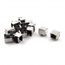 15pcs LED Light Right Angle Pin RJ45 8P8C PCB Jack Sockets 16mm for LAN Network