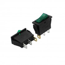 2pcs AC 110-120V Green Indicator Light I/O SPST Snap-in Boat Rocker Switch
