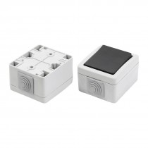 2pcs AC250V 10A Screws Mounting Locking Control Box Single Push Button Switch