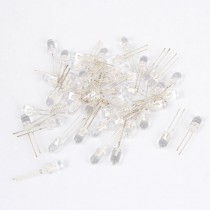50 Pcs 5mm Dia Round Head 2 Pin Red Light Emitting Diode LED Bulb Lamp White