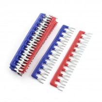10 Pcs Fork Type 12 Postions Terminal Strip Jumper Red Blue 400V 10A