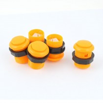 5pcs Orange Round Cap 2 Pin SPST Pushbutton Switch for Arcade Game Machine