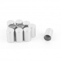 10 Pcs Metal 5mm Hole Dia Light Lamp Dimmer Control Rotary Knob Cap Silver Tone