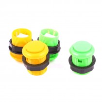 4pcs Orange Green Round Cap 2 Pin SPST Pushbutton Switch for Arcade Game Machine