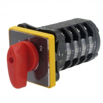 AC 380V 12A 4.5kW 1-0-2 Rotary Cam 16 Screw Terminals Changeover Switch