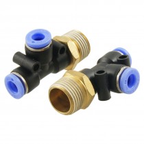 2 x Pneumatic 3 8" Thread 0 23" One Touch Push in Quick Fittings