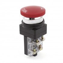 AC 600V 10A Red Sign Mushroom Button Emergency Stop Pushbutton Switch 1NO 1NC