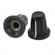 2 Pcs 15x15mm 4mm Shaft Volume Control Aluminum Potentiometer Knobs Black