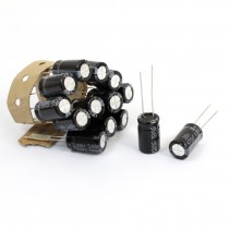 15 Pcs 470uF 35V 105C Dual Lead Aluminum Electrolytic Capacitors Black 10x17mm