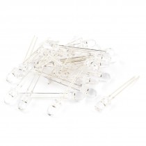 30 Pieces Clear 5mm Straw Hat Colorful LED Flash Light Emitting Diodes DC 2 5 3V