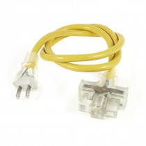 US Plug AC 125V 15A AU US Socket Power Cord 3 Outlet Splitter Yellow 1M