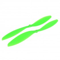 Pair Double Blades 11x4 7 Green Plastic RC Model Airplane Propeller Paddle