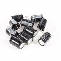 10 Pcs 2200uF 25V Radial Leads Aluminum Electrolytic Capacitors Black 13x20mm
