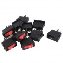 10 Pcs KCD1 AC 250V 6A 125V 10A SPST Power on Off Panel Mount Rocker Switch