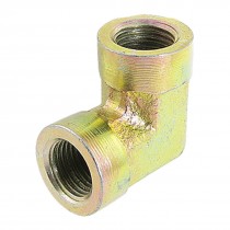 Right Angle 1/2" Dia. Female Thread Metal Equal Elbow Oil Pressure Adapter