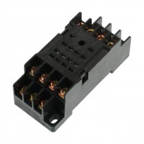 DYF14A DIN Rail Mount 14 Terminals Relay Socket Base Black