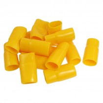 15 Pcs 22mm x 23mm Yellow Soft PVC Insulated Terminals Boots Covers