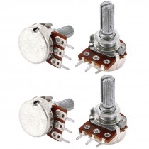 4 Pcs Type B Single Linear 20mm Shaft Rotary Taper Potentiometers B1K 1K Ohm