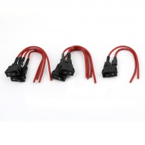 5 Pcs AC 6A 250V 10A 125V 2 Wires SPST Rocker Switch Black Red