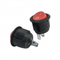 2pcs SPST Red Button 2 Position Round Rocker Switch AC250V 6A AC125V 10A