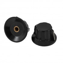 2pcs Black 25mm Top 6mm Shaft Insert Dia Potentiometer Rotary Knobs Caps