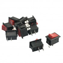 10pcs SPDT 1NO 2 Pin Soldering Boat Rocker Switches AC 250V 6A 125V 10A