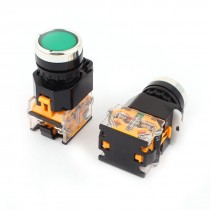 2 Pcs Green Top Push Button Momentary Press Switch LA38 203 Ui 380V Ith 10A
