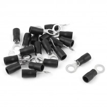 20 Pcs 2 5S Insulated Wire Connector Ring Crimp Terminal Black 16 14AWG