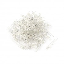 100 pcs 3mm round flat top white LED blue light bulb Emitting Diode 2pin