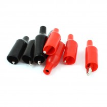 8 Pcs Plastic Covered Alligator Clip Battery Test Lead Clamp Black Red