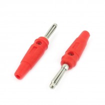 2pcs Red Audio Speaker 4mm Wire Cable Male Banana Plug Connector