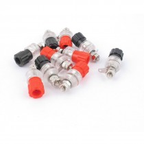 10 Pcs Red Black Shell 4mm Thread Binding Post Terminal Connector