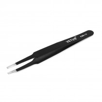 Industrial Maintenance Tool Metal Flat Tip Antistatic Tweezer Black 122mm Long