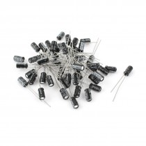50pcs 50V 0 47uF 105 Centigrade Black Radial Lead Electrolytic Capacitor 4mmx8mm
