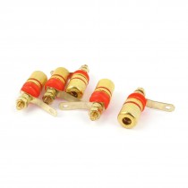 5 Pcs Gold Plated Speaker Terminal Binding Post 6mm Audio Banana Plug Jack