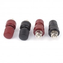 4 Pcs Red Black Plastic Shell Amplifier 6mm Thread Binding Post