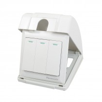 Splash Proof Box AC 250V 10A 3 Gang Wall Panel Switch