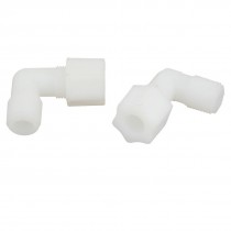 2 Pcs White Plastic 3 8PT Male Threaded Right Angle Elbow Fitting Coupler