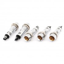 5 Pcs Aluminum Yellow LED Indicator Light Lamp Bulb DC 12V for Auto