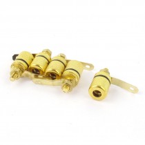 5 Pcs Gold Plated Amplifier Terminal Binding Post 6mm Audio Banana Jack