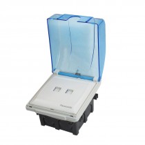 Flush Mounting Base Blue Cover RJ11 Telephone RJ45 Computer Wall Outlet Plate