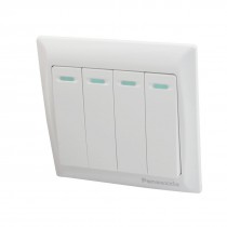 AC 250V 10A 4 Gang White Plastic Electronic Circuit Control Wall Panel Switch